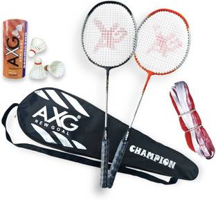 AXG NEW GOAL Isometric Champion Tenacious Wide Body with Feather Shuttles, Net & Cover Badminton Kit