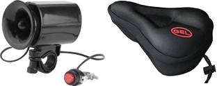 Gymisa Bicycle Saddle Seat Gel Cover With Cycle 9V Horne Bell Cycling Kit