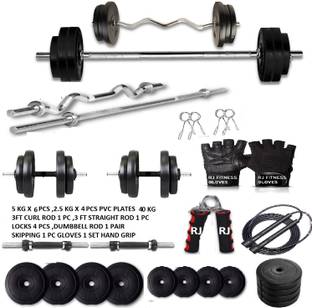 rj fitness 40 kg home gym combo Fixed Weight Dumbbell