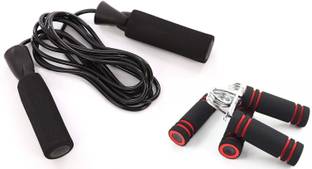 Pheonix Combo of Adjustable Skipping Rope with 2 Foam Hand Gripper Freestyle Skipping Rope