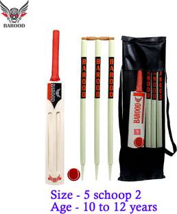 BAROOD Cricket kit 1bat,1ball,1cover,2bails,3stumps size 5 schoop 2 Age(10 to 12)years Cricket Kit