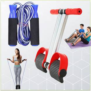 Manogyam Fitness Combo Of Double Spring Tummy Trimmer And Skipping Rope Fitness Accessory Kit Kit