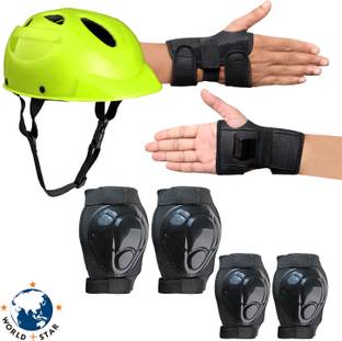 Worldstar Protective Guard Kit Cycling Set 7 in 1 SMALL SIZE 6- 10 YEAR Cycling helmet kit Cycling Kit