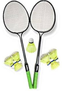 MINESFIT Badminton Racquet Set Of 2 Piece With 7 Piece Shuttle combo kit Badminton Kit