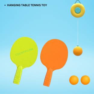 CountryLink Adjustable Hanging Table Tennis Trainer Set for Kids with Racket and Balls Table Tennis Kit