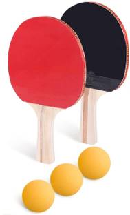 Manogyam Professional Ping Pong 1Pair Paddle Set with 3PC Balls,Home Indoor or Outdoor Play Table Tennis Kit