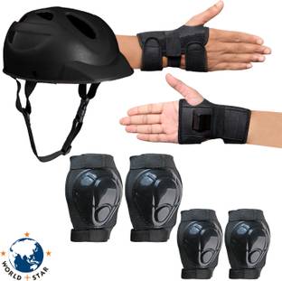 Worldstar Protective Guard Cycling Set 7 in 1 medium SIZE 11-15 YEAR Cycling helmet kit Cycling Kit