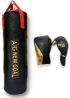 AXG NEW GOAL Unfilled Punching bag (3ft) with solid Hybrid Boxing Gloves Boxing Kit