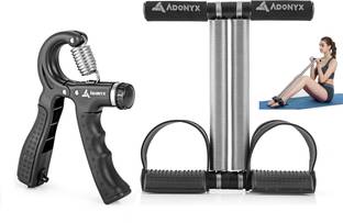 ADONYX Fitness Combo of Tummy trimmer & Adjustable Hand Exerciser Finger Exerciser Fitness Accessory Kit Kit