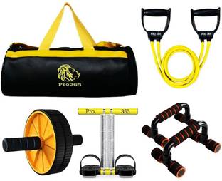 PRO365 Double TT, Pushup Bar,ToningTube, Abdominal Wheel with Adjustable Duffle Gym Bag Fitness Accessory Kit Kit
