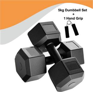 DCS Pro FITNESS PVC Dumbbell Set + FITNESS Grip -Best Home Exercise KIT-Economical Price Fitness Accessory Kit Kit