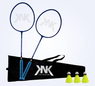 KNK Single Shaft Badminton Of 2 With 3 Pc Nylon Shuttlecock With Cover Badminton Kit