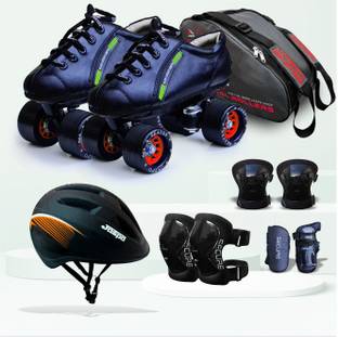 Jaspo Drift Pro Quad Skate Combo (Size-5 UK (Age 11-12 yrs ,25CMS) Skating Kit