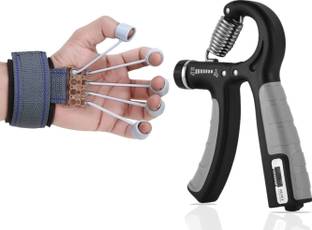 Pheonix Finger Strengthener & Hand Gripper with Counter for forearm Finger -Exerciser Fitness Accessory Kit Kit