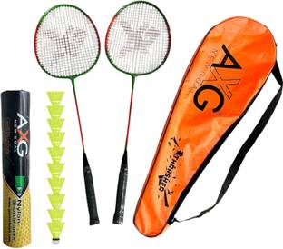 AXG NEW GOAL Thrasher Rackets Set of 2 With Cover & 10 Shuttles Badminton Kit