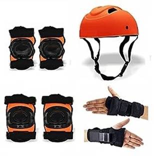 prikli Multi sport gear orange skating and cycling helmet kit for kids Cycling Kit