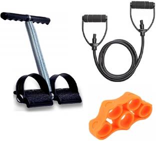 Dr Pacvu Set3|Toning Tube & Single Tummy Trimmer,Rubber Grip for Body Stretching,Exercise Fitness Accessory Kit Kit