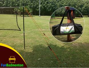 FunBadmenton Movable Badminton Pole Stand | Portable Post for Home & Kids | Net Stand Only Badminton Kit