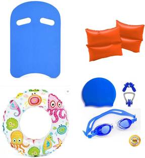 ArrowMax Swimming Kickboard,Arm Band,Tube,Cap,Google,Earplug,Noseplug-(6-10 years) Swimming Kit