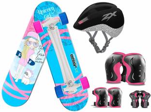 जस्पो Unicorn Girl Pro Fiber Skateboard Combo (26.5 X 6.5) (for 7 Years and Above) स्केटिंग किट