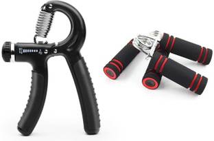 Fitnesstricks Combo of Adjustable Hand Gripper with 2 Foam Hand Gripper Fitness Accessory Kit Kit