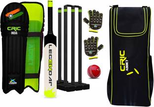 Jaspo CRIC Addict Plastic Cricket Set Combo for Kids (Size-3,Legender- 4 yrs to 7 yrs) Cricket Kit
