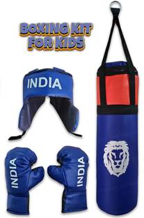 Synlark Super Polyster Boxing Kit with Gloves and Head Guard for kids Boys/Girls 52 Cms, 3 to 9 Years Boxing Kit