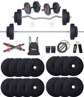 STARX 50 kg PVC 50KG with 3Ft, 5Ft Rod and Accessories Equipment for Home Gym Combo