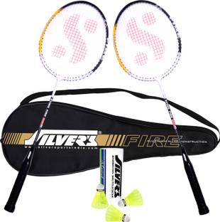 Silver's FIRE Badminton Combo- 2 Rackets with Shuttle Pack of 3 Badminton Kit