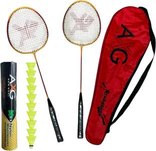 AXG NEW GOAL Thrasher Rackets Set of 2 With Cover & 10 Shuttles Badminton Kit