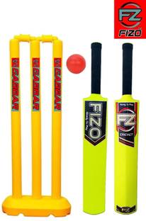 fizo PVC Cricket Kit Kids Below 8 Plastic Bat Size 3, Wickets 24'', Bails, Ball, Base Cricket Kit