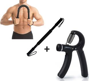Pheonix Home Workout Combo Of Power Twister Bar 20 kg & Hand Gripper Fitness Accessory Kit Kit