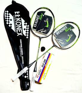 RR SCHAFFUNG 2 Racquet Bat Set, 6 Feather Shuttles, Extra Grips, Full-Cover Case Badminton Kit