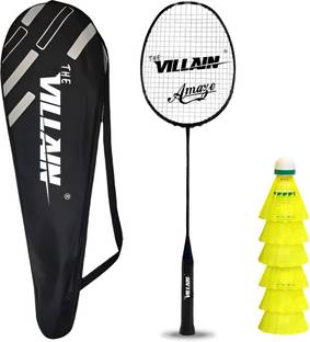 The Villain Amaze Single Shaft Professional Badminton Racket with 6 Pcs Plastic Shuttles Badminton Kit