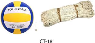 Modkart Premium Quality Volleyball With Cotton Net CT-18 Volleyball - Size: 4