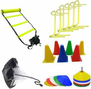 FIKAST Agility kit 4 Mtr. Ladder 10 saucer 6 cone of 6 inch 6 hurdle Football & Fitness Kit
