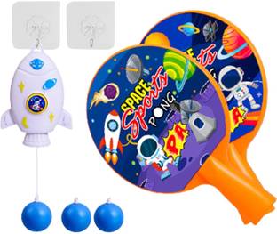 RIGHT SEARCH Hanging Table Tennis Trainer 2 Ping Pong Ball & 1 Pair Self Training Gaming Set Table Tennis Kit