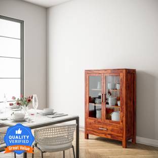 Flipkart Perfect Homes PureWood Sheesham Crockery Cabinet