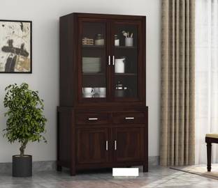 Krishna Wood Decor Solid Sheesham Wood Kitchen Cabinet With Multiple Shelves For Kitchen/ Storage | Solid Wood Kitchen Cabinet