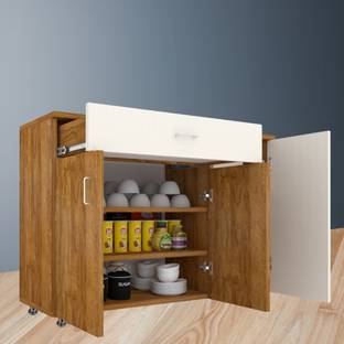 SPECIALITY PANELS 3 Door with Drawer Storage Unit with Termite Resistance Free Installation Engineered Wood Kitchen Cabinet