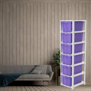 MAXTID 6 Layer Purple Compartment Storage Organiz for Home/Parlour and Storage Solution Plastic Kitchen Cabinet