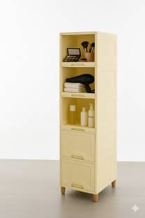 MAXTID 5 Layer White Cabinet Use in Kitchen Storage Plastic Crockery Cabinet