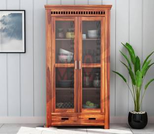Krishna Wood Decor Solid Sheesham Wood Kitchen Cabinet With Multiple Shelves For Kitchen/ Storage | Solid Wood Kitchen Cabinet