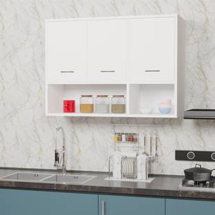 Ladybug 3 Door Wall Mounted Cabinet with Open Shelves | Engineered Wood Kitchen Cabinet