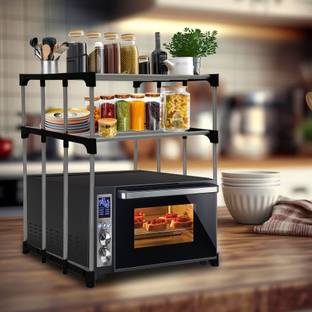 GlowSilk Microwave Stand Metal Kitchen Cabinet