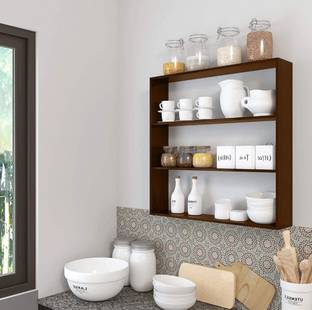 Firebees multipurpose wooden rack,home decor,kitchen organizer cabinet Engineered Wood Kitchen Cabinet