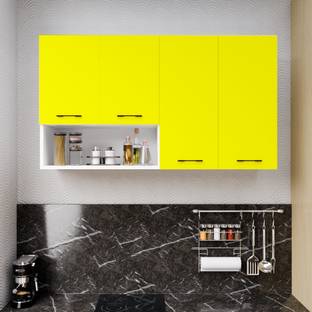 Divysa 4 Door Multipurpose Wall Mount Cabinet with Adjustable Shelf for Home & Kitchen Engineered Wood Kitchen Cabinet