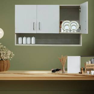 SPECIALITY PANELS 3 Doors Modular Wall Cabinet with Organizer Shelf & Termites Resistance Engineered Wood Kitchen Cabinet