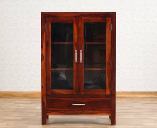 Woodefly Sheesham Wood Crockery Cabinet | Storage Unit for Kitchen & Dining Room Solid Wood Crockery Cabinet