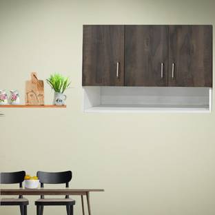SPECIALITY PANELS 3 Doors Modular Wall Cabinet with Organizer Shelf & Termites Resistance Engineered Wood Kitchen Cabinet